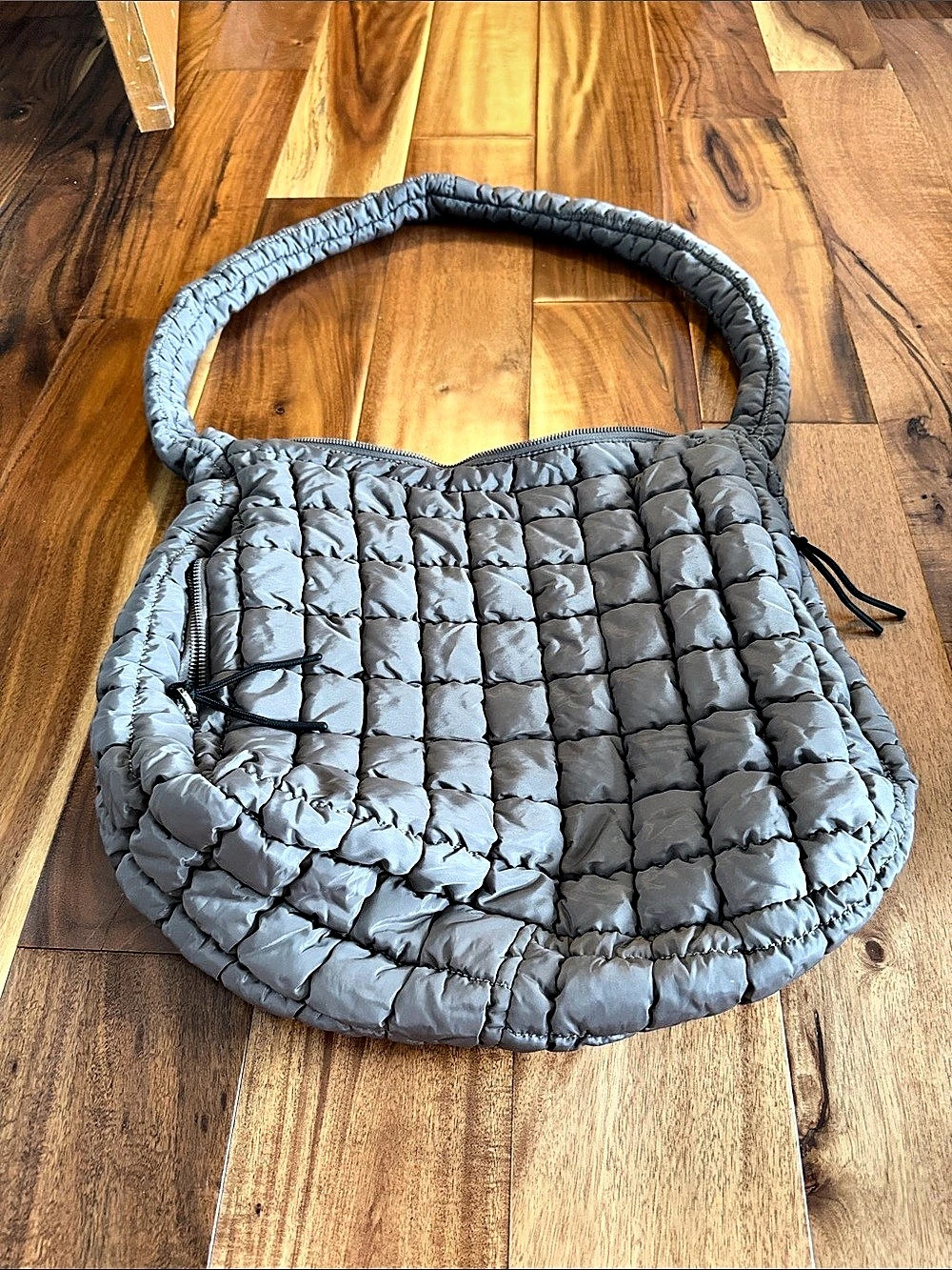 Oversized Quilted Shoulder Bag Gray Like New